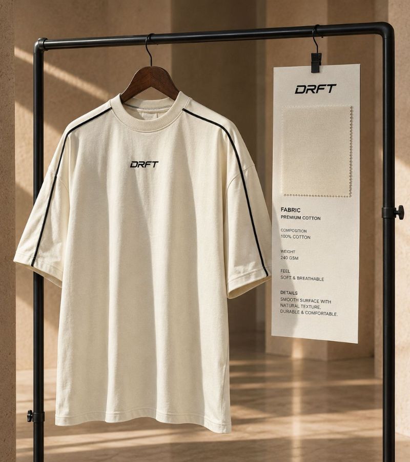 Drft Contrast Piped Oversized T-Shirt - Image 3