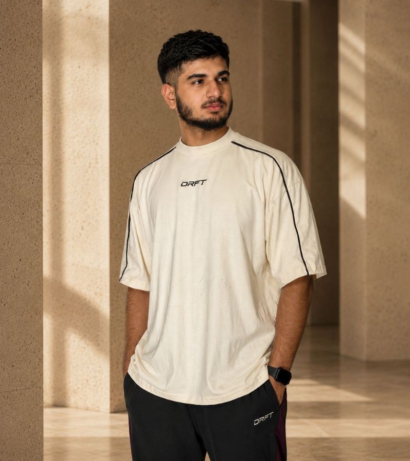 Drft Contrast Piped Oversized T-Shirt