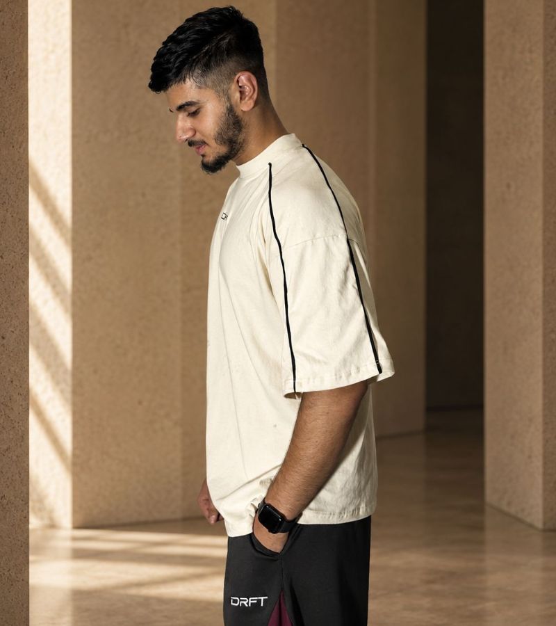 Drft Contrast Piped Oversized T-Shirt - Image 2