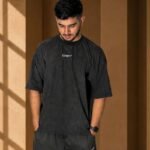 DRFT Midnight Black Acid Wash Oversized Tee